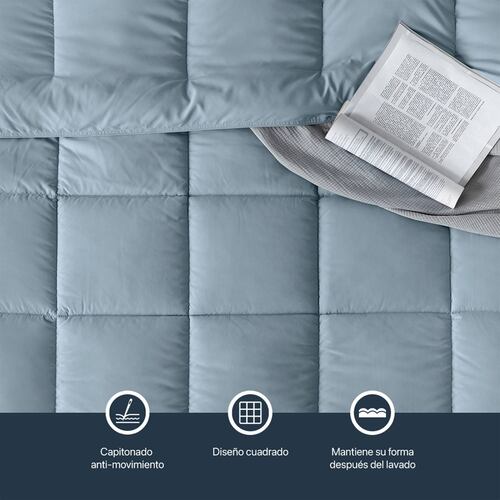 Edredón Acolchado Duvet King Size Hipoalergénico Azul ESQUIMAL.