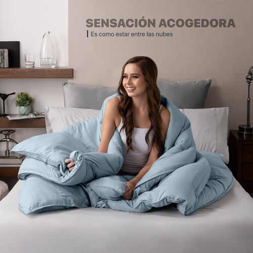 Edredón Acolchado Duvet King Size Hipoalergénico Azul ESQUIMAL.