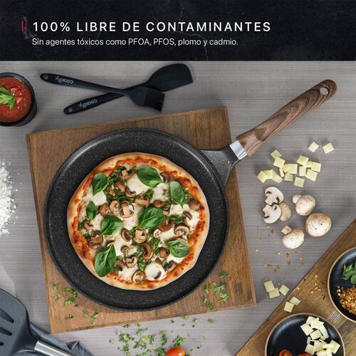 Sartén Crepera Comal De Mármol Con Antiadherente 32 cm Negro Cookify.