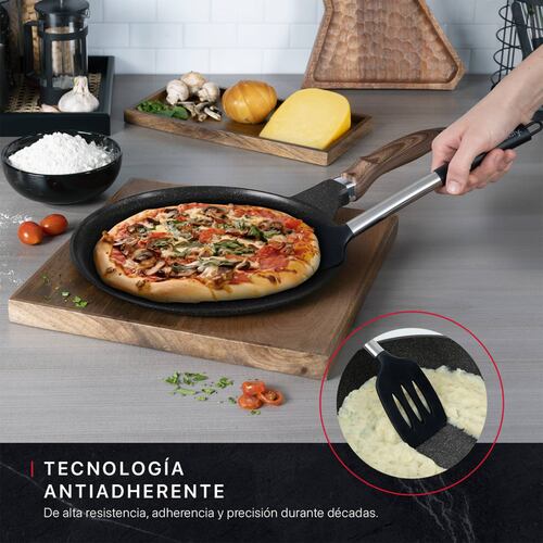 Sartén Crepera Comal De Mármol Con Antiadherente 32 cm Negro Cookify.