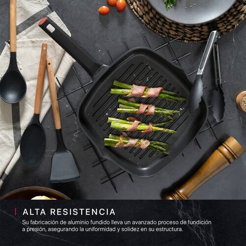 Sartén Grill Con Antiadherente De Aluminio Fundido Comal Negro Cookify.