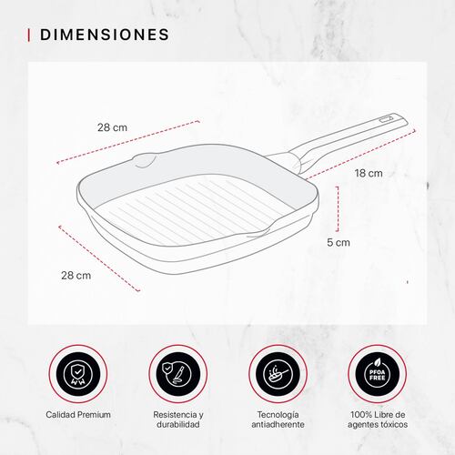Sartén Grill Con Antiadherente De Aluminio Fundido Comal Negro Cookify.