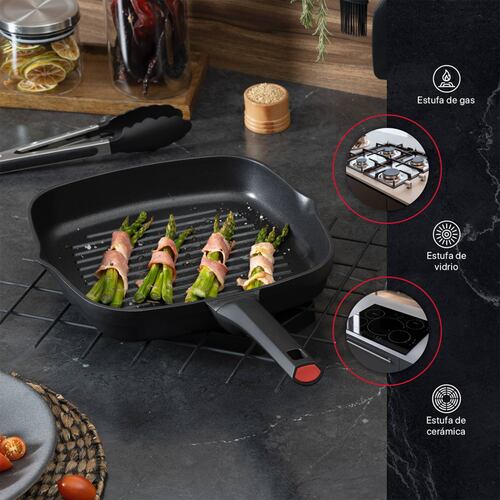Sartén Grill Con Antiadherente De Aluminio Fundido Comal Negro Cookify.