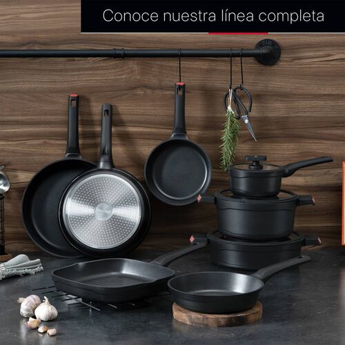 Sartén Grill Con Antiadherente De Aluminio Fundido Comal Negro Cookify.