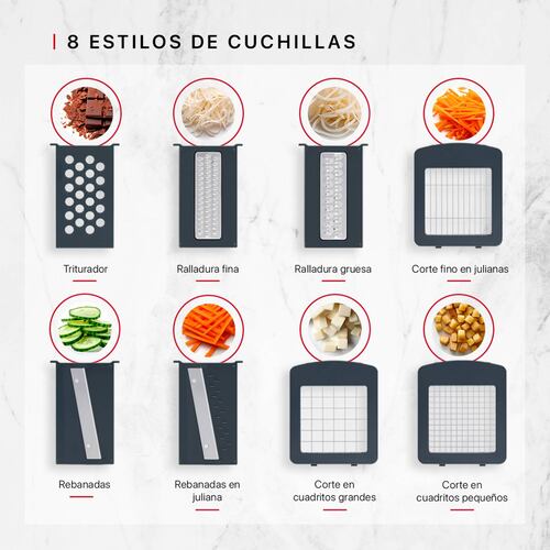 Rallador Cortador Rebanador Picador Para Verdura Fruta De Cookify.