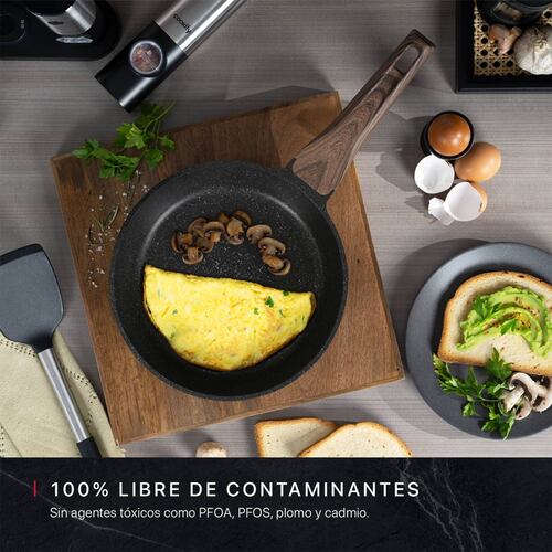 Sartén De Mármol Con Antiadherente 24 cm Comal Negro Cookify.