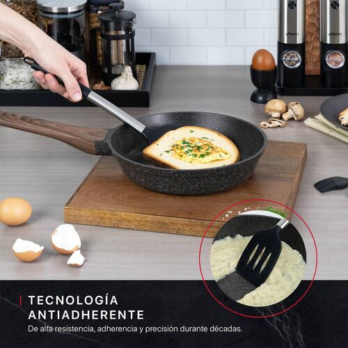 Sartén De Mármol Con Antiadherente 24 cm Comal Negro Cookify.