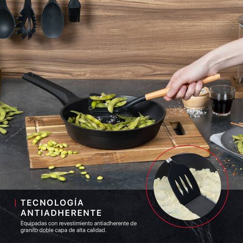 Sartén De Aluminio Fundido Con Antiadherente 28 cm Comal Negro Cookify.