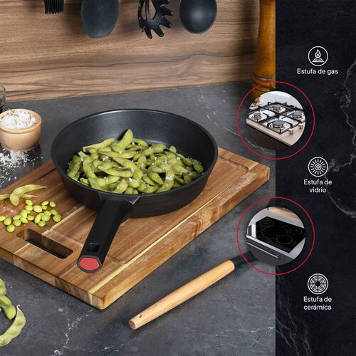Sartén De Aluminio Fundido Con Antiadherente 28 cm Comal Negro Cookify.