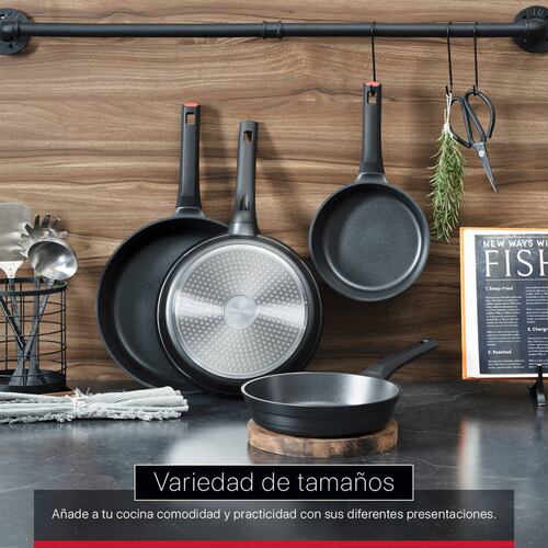 Sartén De Aluminio Fundido Con Antiadherente 28 cm Comal Negro Cookify.
