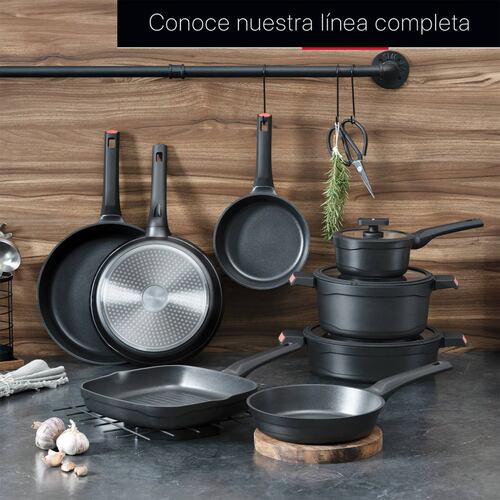 Sartén De Aluminio Fundido Con Antiadherente 28 cm Comal Negro Cookify.
