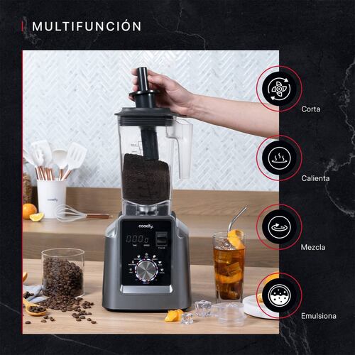 Licuadora Profesional Para Uso Rudo Digital De 1.6 L + Tamper Cookify.