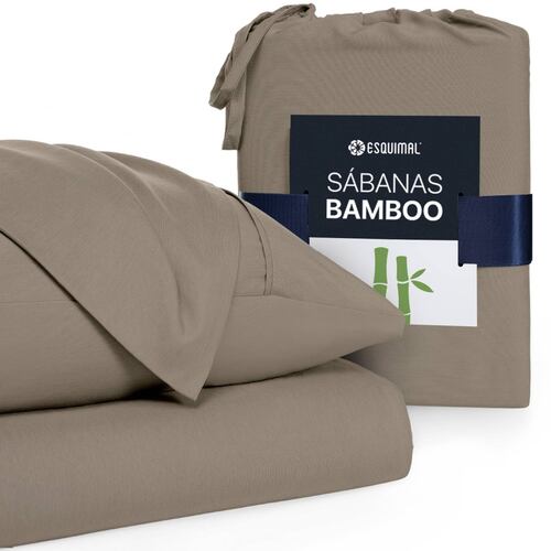 Sábanas King Size De Bambú / Bamboo Ultra Suaves Y Frescas Café ESQUIMAL.