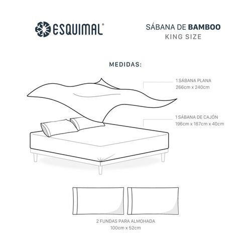 Sábanas King Size De Bambú / Bamboo Ultra Suaves Y Frescas Café ESQUIMAL.