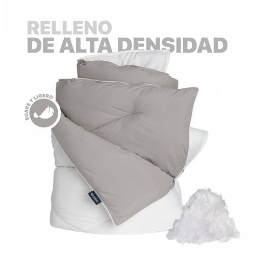 Edredón Acolchado Duvet Matrimonial XL de Doble Vista Blanco - Gris Cálido ESQUIMAL.