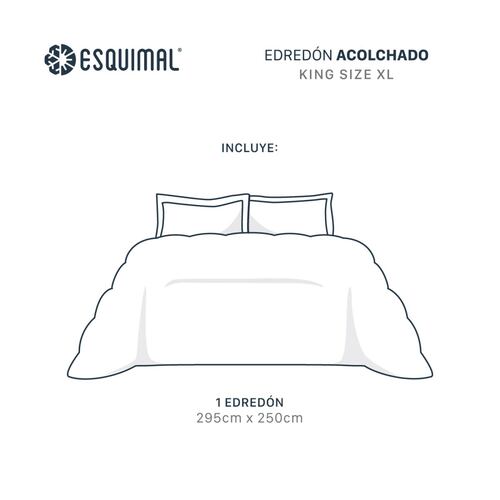 Edredón Acolchado Duvet King Size XL Negro ESQUIMAL.