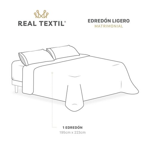 Edredón Colcha Ligero de Doble Vista Matrimonial Gris Claro - Rojo Real Textil