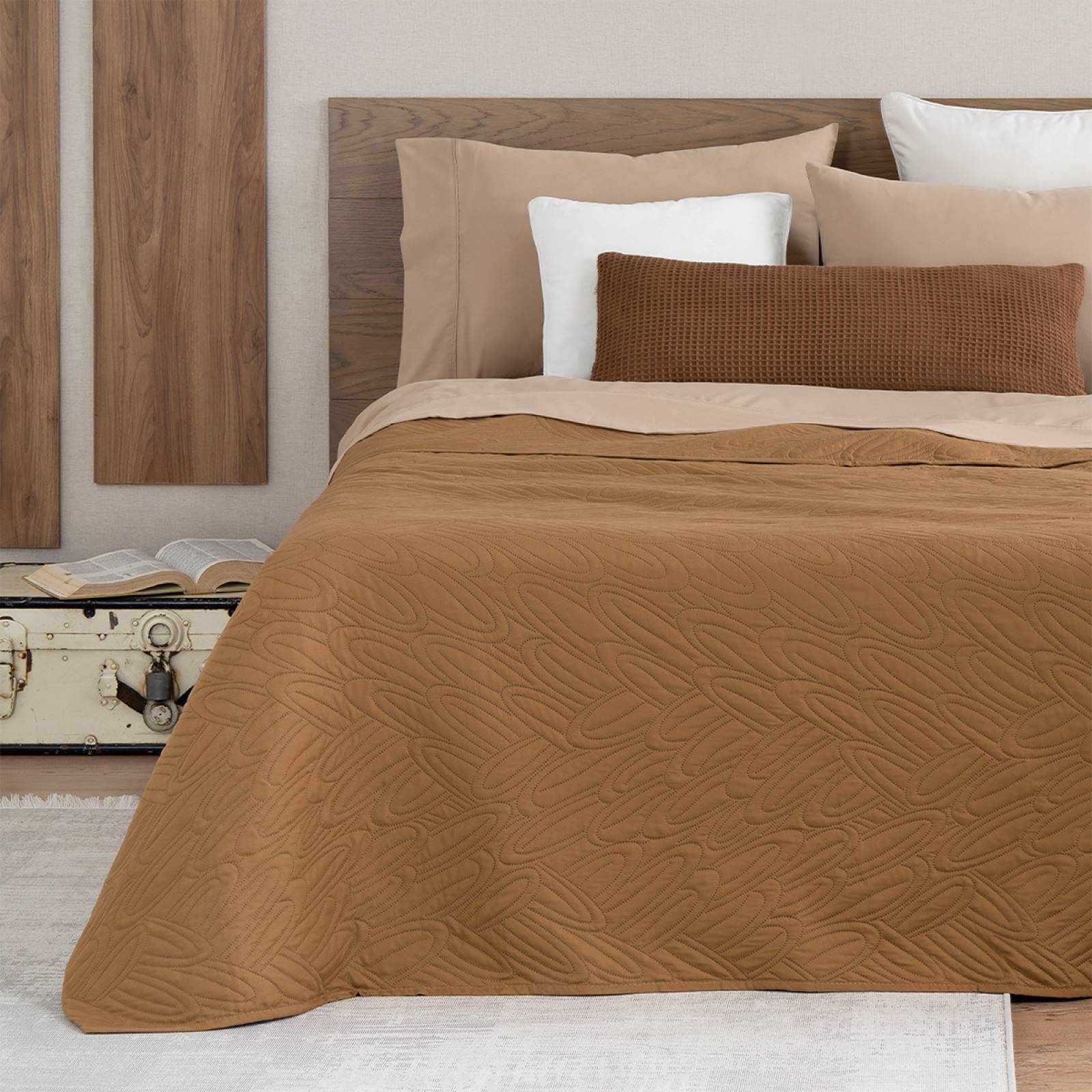 Edredón Económico Colcha Ligera Fresco Individual de 1 Pieza Ocre Real ...