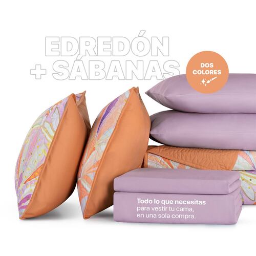 Set Edredón Ligero Matrimonial con Fundas y Sabanas Santana REAL TEXTIL.