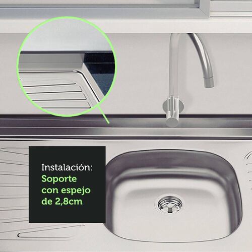 Tablero Tarja Inox para Mueble de Cocina Madesa 150 X 52 