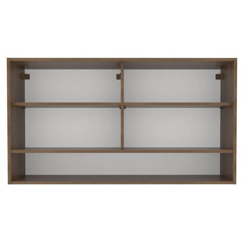 Mueble Superior de Cocina Madesa Glamy 2 Puertas Corredizas de Vidrio Reflex y 1 Nicho Marron.