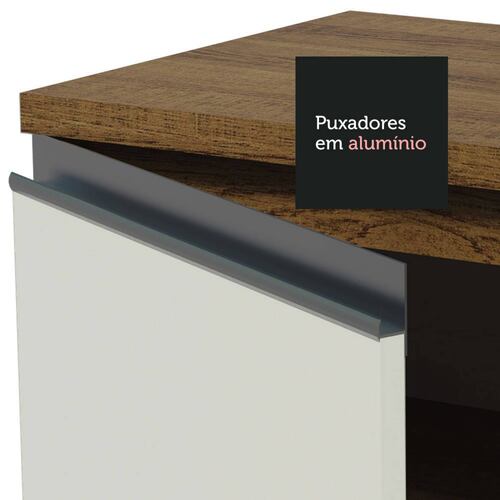 Mueble Inferior de Cocina Madesa Glamy 60cm 3 Cajones Marron/Blanco.