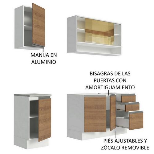 Cocina Integral Completa Modular Madesa Glamy Con Tarja BM.