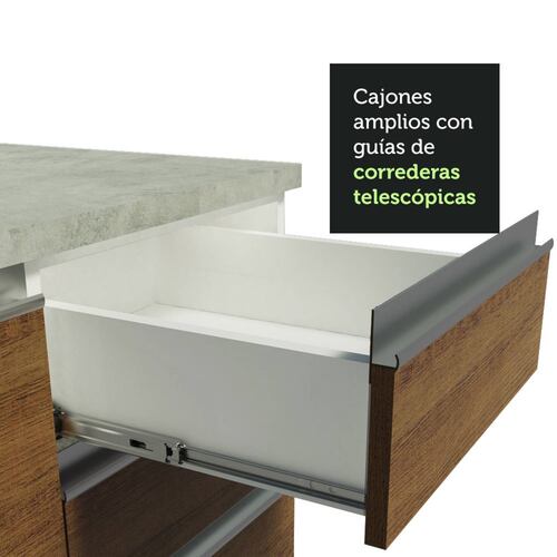 Mueble de Cocina Integral Madesa Glamy Con Mesón De Acero 120Cm 04