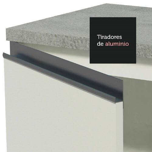Mueble de Cocina Integral Esquinera Madesa Glamy Con Mesón De Acero