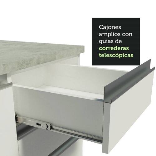 Mueble de Cocina Integral Esquinera Madesa Glamy Con Mesón De Acero