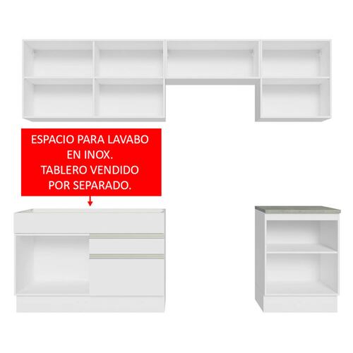 Mueble de Cocina Integral 260cm Glamy Madesa 05.