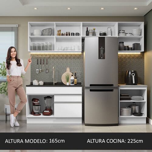 Mueble de Cocina Integral 260cm Glamy Madesa 05.