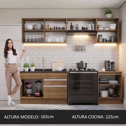 Mueble de Cocina Integral 260cm Glamy Madesa 04.
