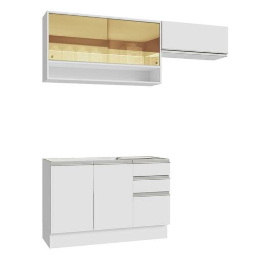 Mueble de Cocina Compacto 200cm Glamy Madesa 08 Blanco