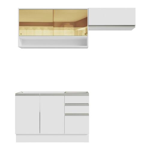 Mueble de Cocina Compacto 200cm Glamy Madesa 08 Blanco