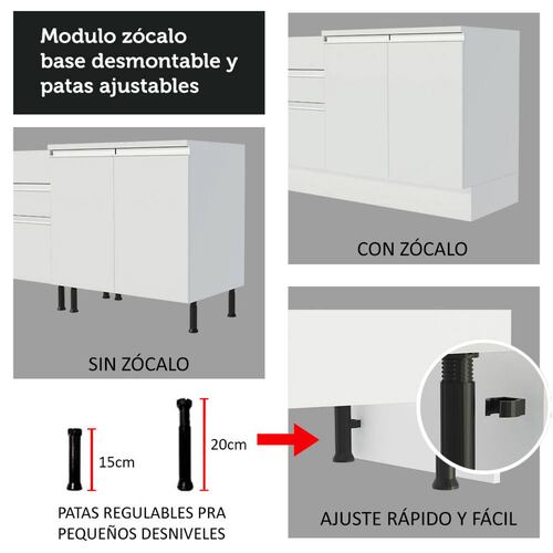 Mueble de Cocina Integral Glamy 240cm Madesa 07.