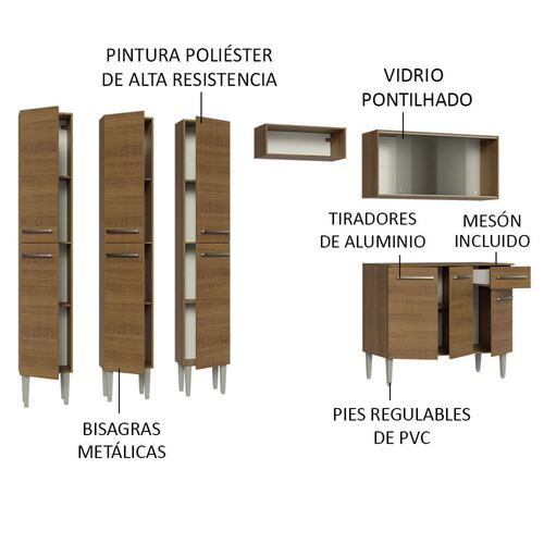 Mueble de Cocina Integral 261cm Emilly Madesa 03.