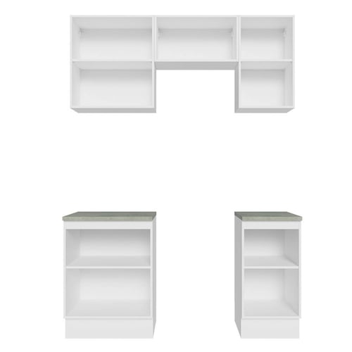 Mueble de Cocina Integral Madesa Glamy 160cm Blanco/Marrón.