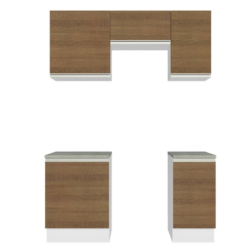 Mueble de Cocina Integral Madesa Glamy 160cm Blanco/Marrón.