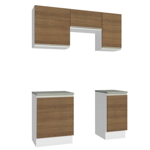 Mueble de Cocina Integral Madesa Glamy 160cm Blanco/Marrón.