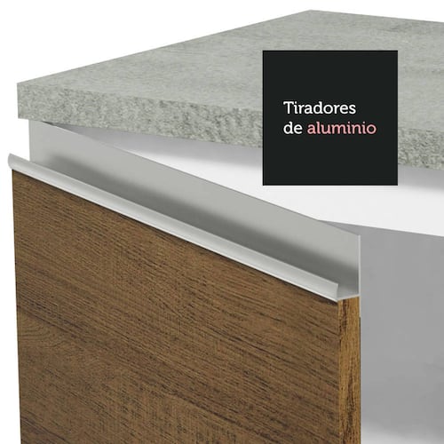 Mueble de Cocina Integral Madesa Glamy 160cm Blanco/Marrón.