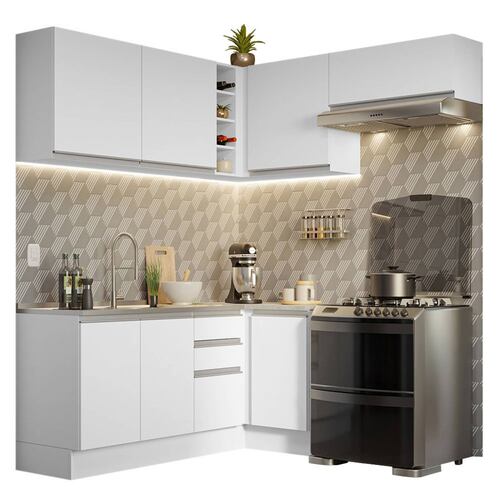 Mueble de Cocina Integral Esquinera Madesa Glamy 349 cm BB 07.