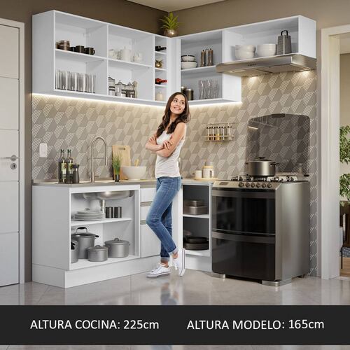 Mueble de Cocina Integral Esquinera Madesa Glamy 349 cm BB 07.