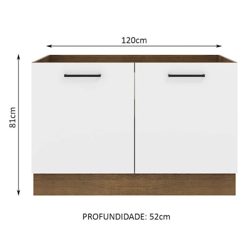Mueble de Cocina Para Fregadero Madesa Agata 120 cm 2 Puertas.