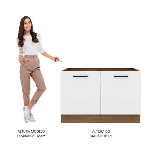 Mueble de Cocina Para Fregadero Madesa Agata 120 cm 2 Puertas.