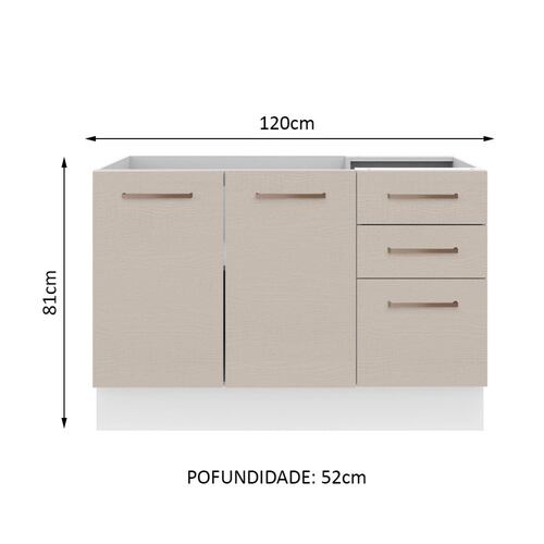 Mueble de Cocina Para Fregadero Agata Madesa Crema/Blanco.