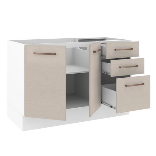 Mueble de Cocina Para Fregadero Agata Madesa Crema/Blanco.