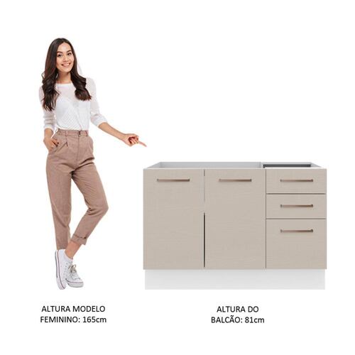 Mueble de Cocina Para Fregadero Agata Madesa Crema/Blanco.