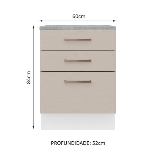 Mueble de Cocina 60 cm 3 Cajones Agata Madesa.