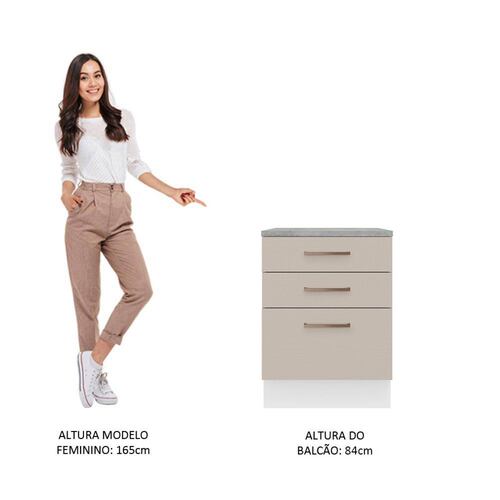 Mueble de Cocina 60 cm 3 Cajones Agata Madesa.